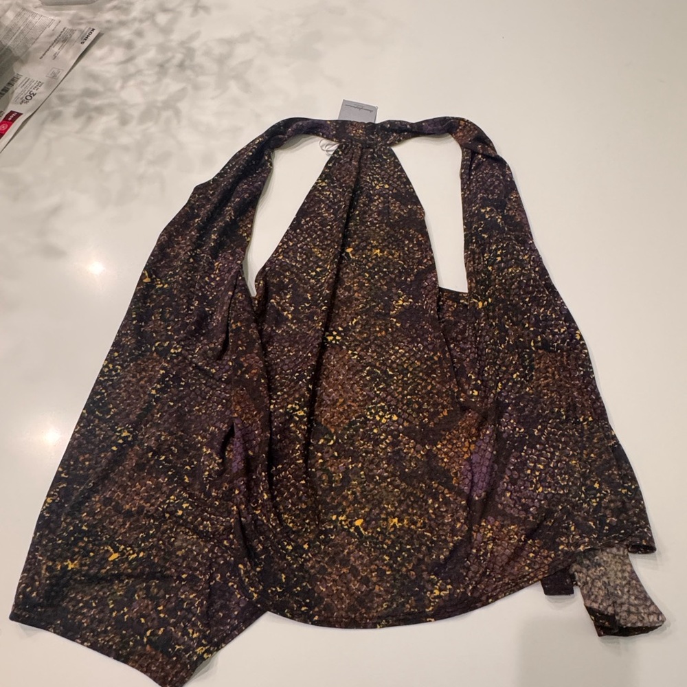 Brown and Gold snake print kimono
